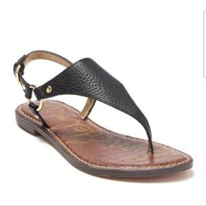 Sam Edelman Sandal Greta Black Leather Thong Women's Size 7